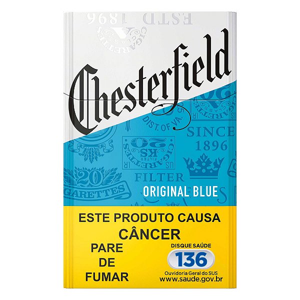 Maço Cigarro Chesterfield Original Blue Azul Carteira 20Un