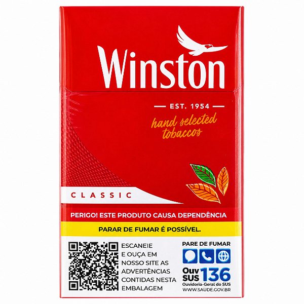 Maço Cigarro Winston Red Vermelho Carteira 20Un Classic Hand Selection