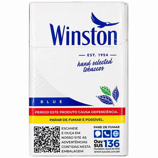 Maço Cigarro Winston Blue Azul Carteira 20Un Hand Selection