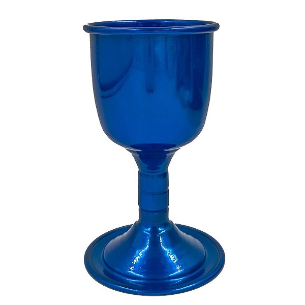 Taça Cálice Cigano Latão Metalizado Azul
