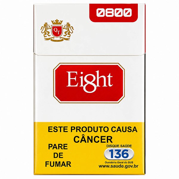 Maço Cigarro 8 Eight Red Vermelho Carteira 20Un