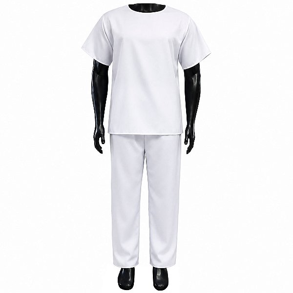 Conjunto Masculino Oxford Branco Duas 2 Peças Calça e Camiseta