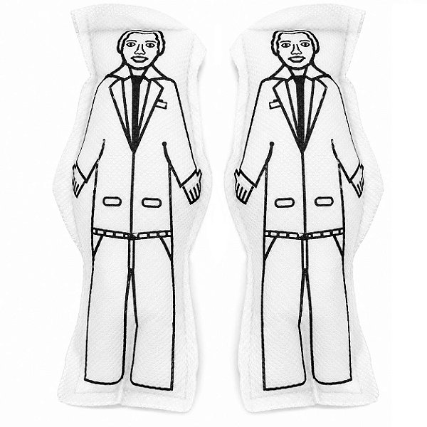Dupla Casal Homem/Homem Branco Boneco de Pano 14cm Vodu Magia Voodoo Ritual Quimbanda Bruxaria Umbanda