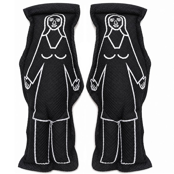 Dupla Casal Mulher/Mulher Preto Boneco de Pano 14cm Vodu Magia Voodoo Ritual Quimbanda Bruxaria Umbanda