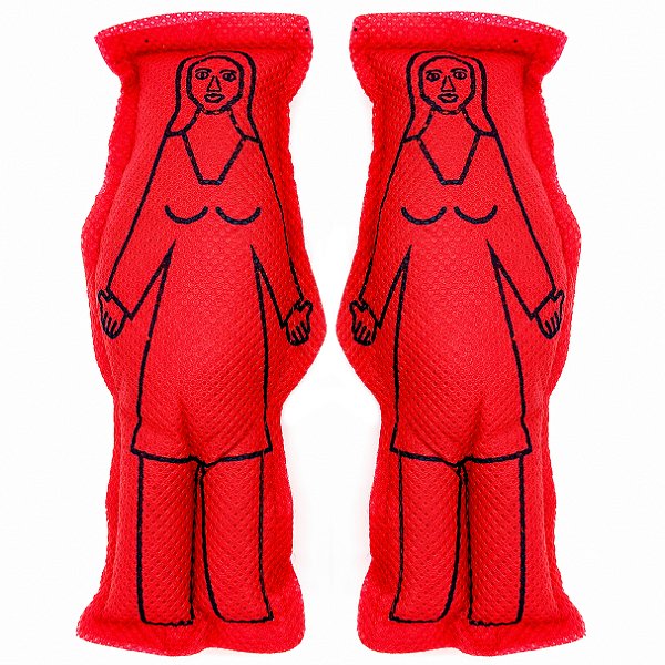Dupla Casal Mulher/Mulher Vermelho Boneco de Pano 14cm Vodu Magia Voodoo Ritual Quimbanda Bruxaria Umbanda