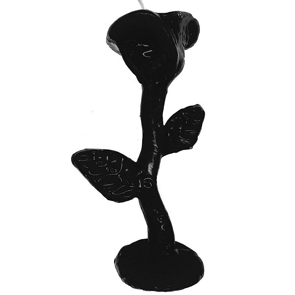 Vela De Magia Rosa Flor Preto