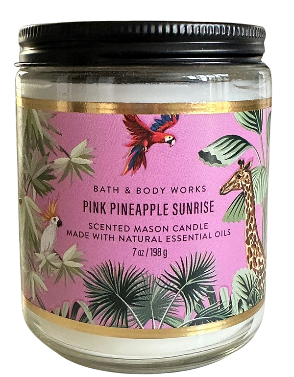 Bath & Body Works - Vela Aromática de 1 Pavio Pink Pineapple Sunrise (198g)