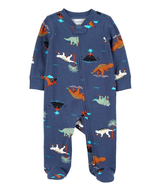 Carter's - Macacão de Algodão - Azul com Estampa de Dinossauros