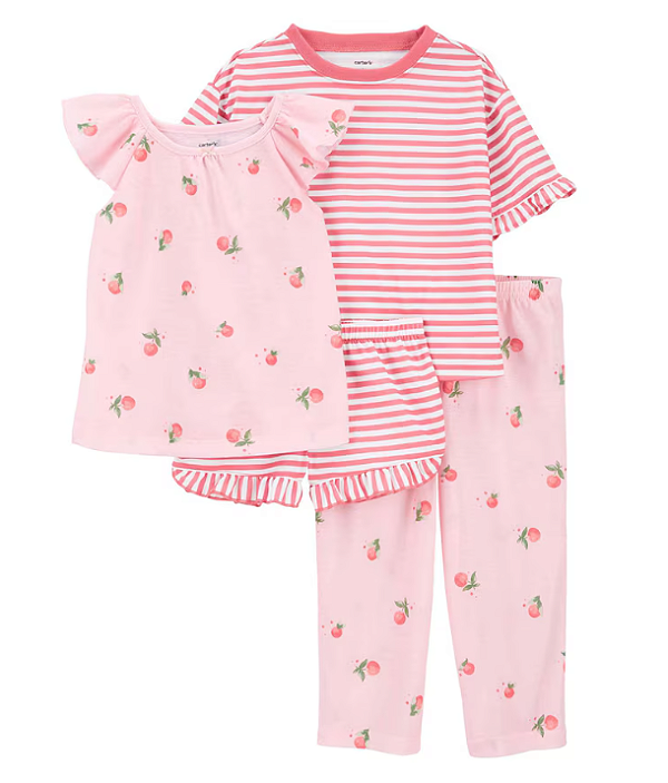 Carter's - Kit Pijamas com 4 Peças - Rosa com Estampa de Frutinhas