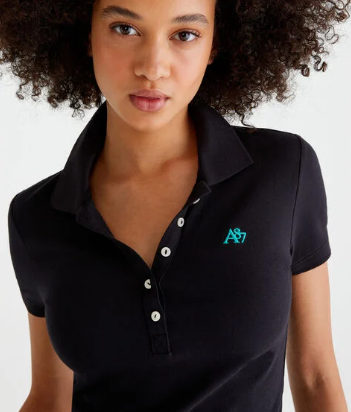 Aéropostale - Camisa Gola Polo com Logotipo Bordado Verde
