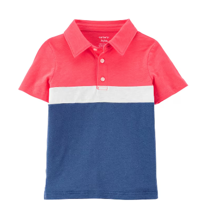 Carter's - Camiseta Polo Infantil Listrada com Botões