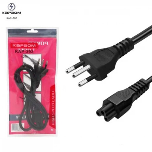 Cabo de Força Tripolar para Notebook 1.2 Metros Kapbom - KAP-392