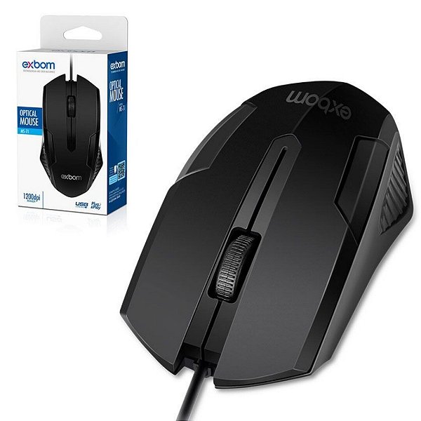 Mouse Óptico com Fio Usb Black 03950 - MS-71 Preto