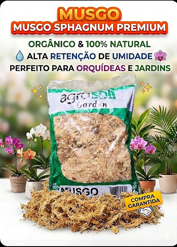 9 Litros de Musgo Sphagnum Esfagno Premium - Substrato Para Orquídeas
