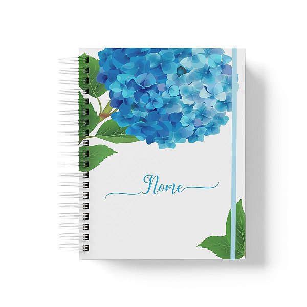 Caderno Personalizado FLORAL (#01) - A5 15x21cm (PEQUENO) - Com Elástico