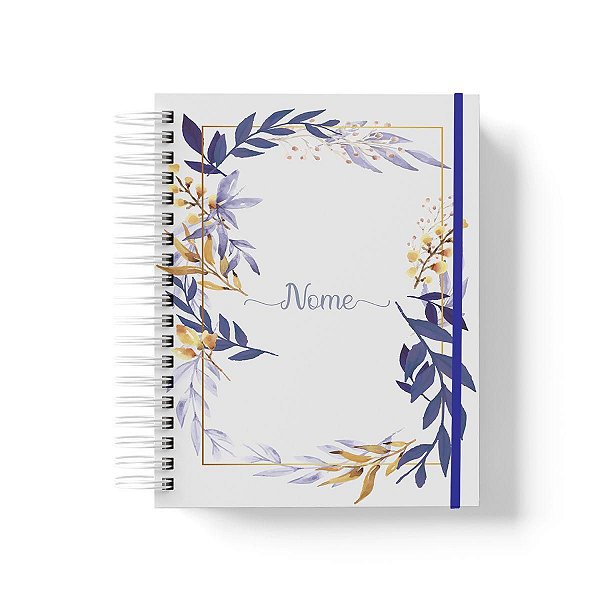 Caderno Personalizado FLORAL (#23) - A5 15x21cm (PEQUENO) - Com Elástico