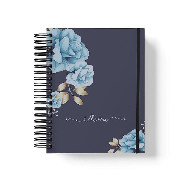 Caderno Personalizado FLORAL (#24) - A5 15x21cm (PEQUENO) - Com Elástico
