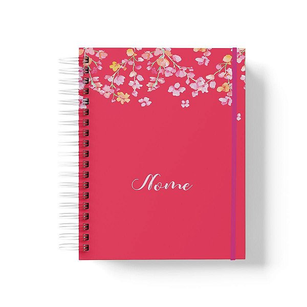 Caderno Personalizado FLORAL (#25) - A5 15x21cm (PEQUENO) - Com Elástico