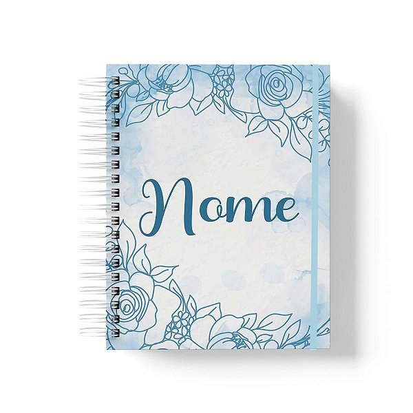 Caderno Personalizado FLORAL (#32) - A5 15x21cm (PEQUENO) - Com Elástico