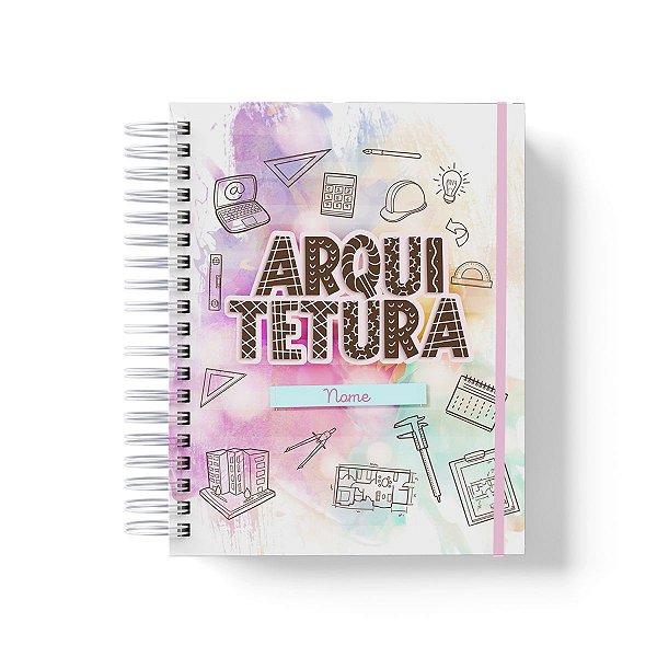 Caderno Personalizado Arquitetura (#01) - A5 15x21cm (PEQUENO) - Com Elástico