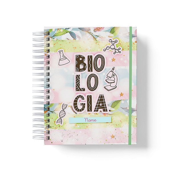 Caderno Personalizado Biologia (#01) - A5 15x21cm (PEQUENO) - Com Elástico