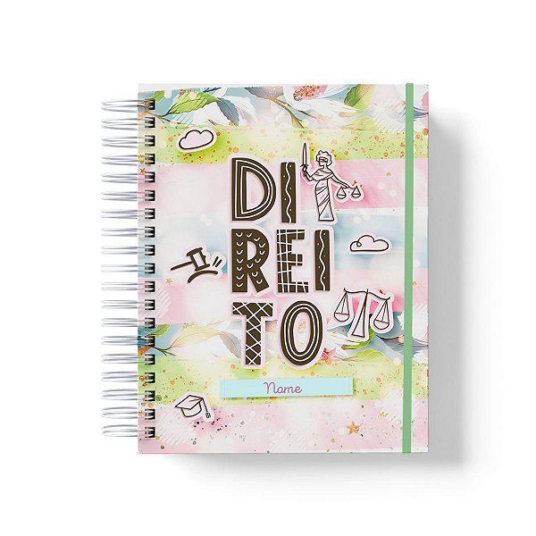 Caderno Personalizado Direito (#01) - A5 15x21cm (PEQUENO) - Com Elástico