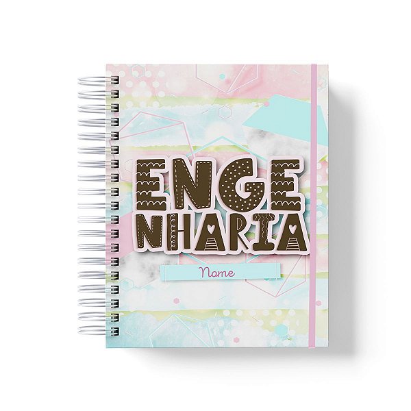 Caderno Personalizado Engenharia (#01) - A5 15x21cm (PEQUENO) - Com Elástico