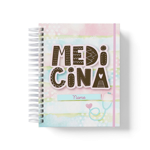 Caderno Personalizado Medicina (#01) - A5 15x21cm (PEQUENO) - Com Elástico