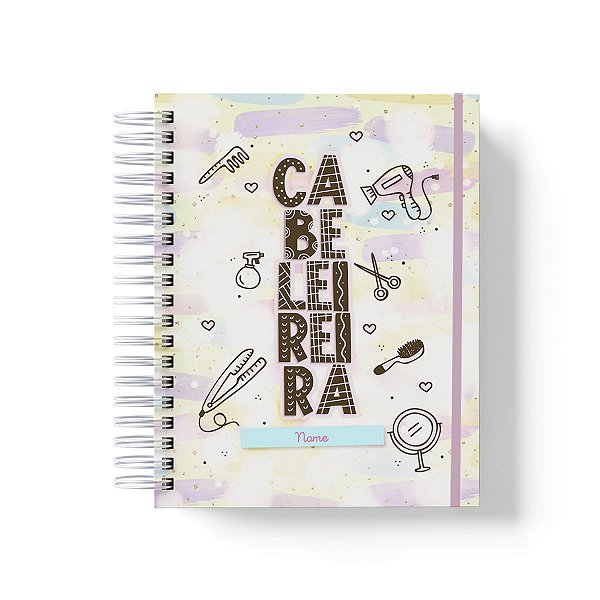 Caderno Personalizado Cabeleireira (#01) - A5 15x21cm (PEQUENO) - Com Elástico
