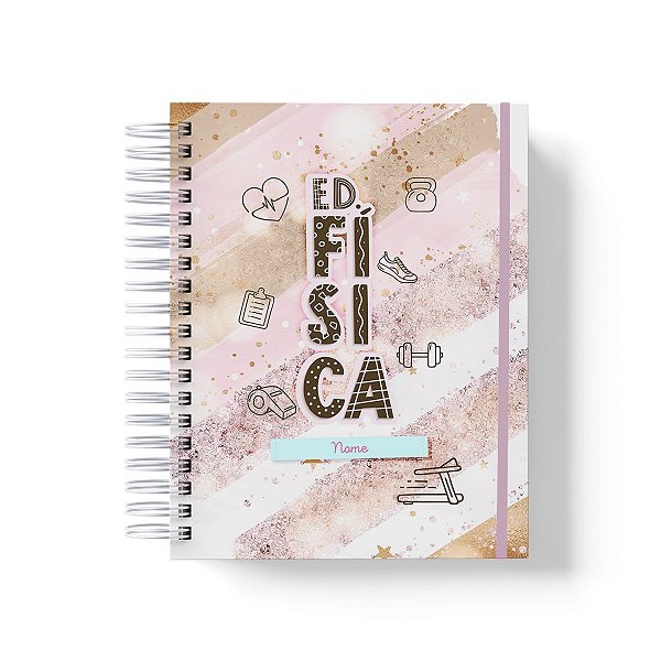 Caderno Personalizado Educação Física (#01) - A5 15x21cm (PEQUENO) - Com Elástico