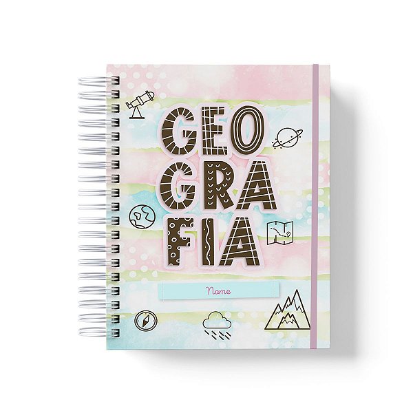 Caderno Personalizado Geografia (#01) - A5 15x21cm (PEQUENO) - Com Elástico
