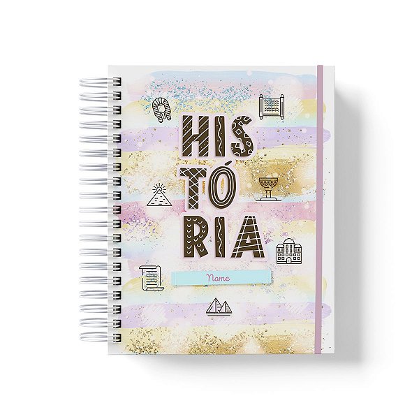 Caderno Personalizado História (#01) - A5 15x21cm (PEQUENO) - Com Elástico