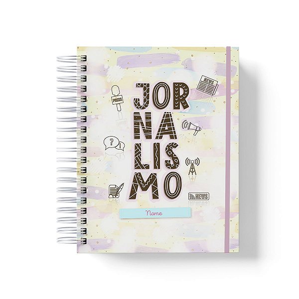 Caderno Personalizado Jornalismo (#01) - A5 15x21cm (PEQUENO) - Com Elástico