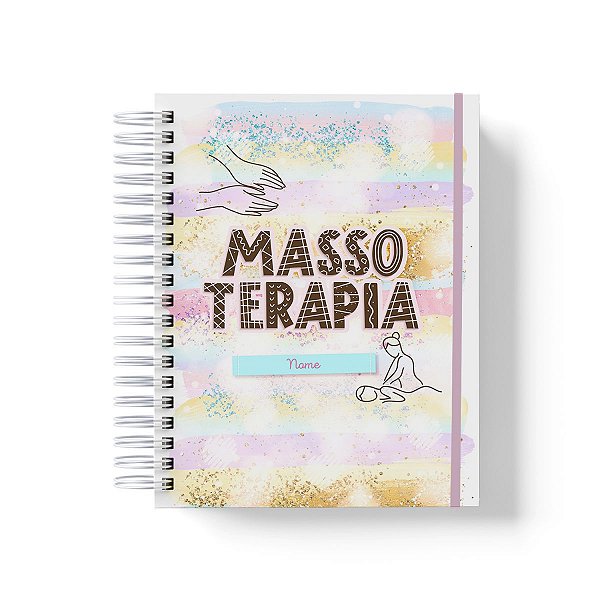 Caderno Personalizado Massoterapia (#01) - A5 15x21cm (PEQUENO) - Com Elástico