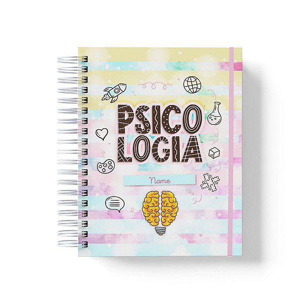 Caderno Personalizado Psicologia (#01) - A5 15x21cm (PEQUENO) - Com Elástico