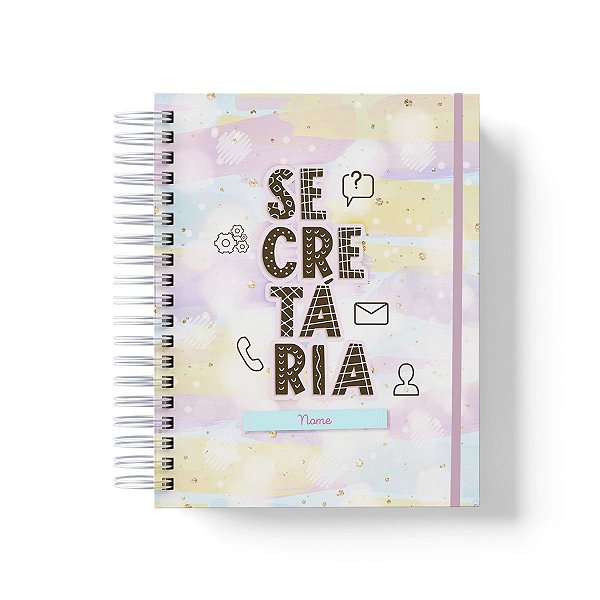 Caderno Personalizado Secretária (#01) - A5 15x21cm (PEQUENO) - Com Elástico