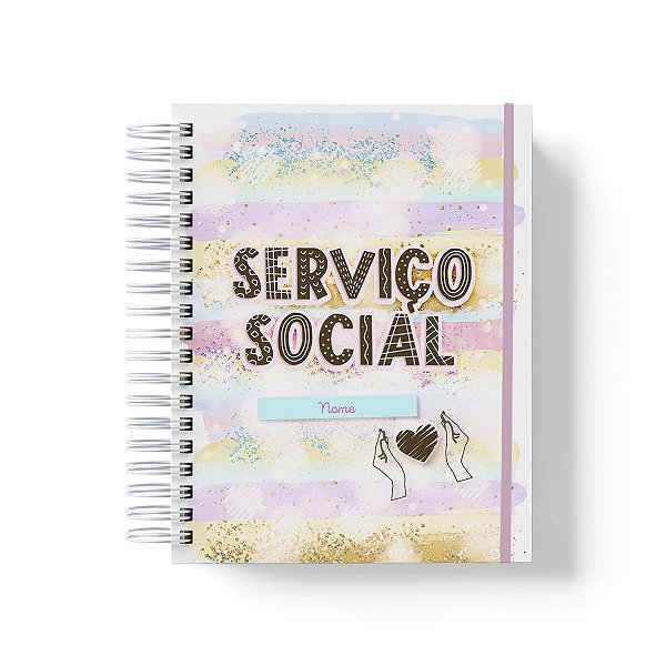 Caderno Personalizado Serviço Social (#01) - A5 15x21cm (PEQUENO) - Com Elástico