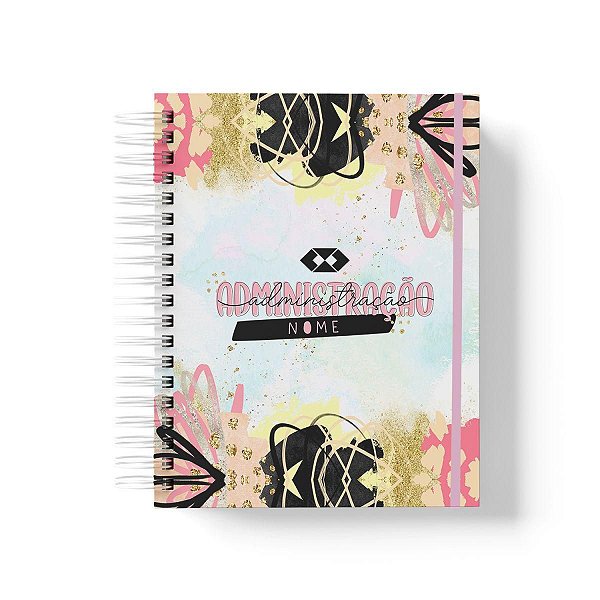 Caderno Personalizado Administração (#02) - A5 15x21cm (PEQUENO) - Com Elástico