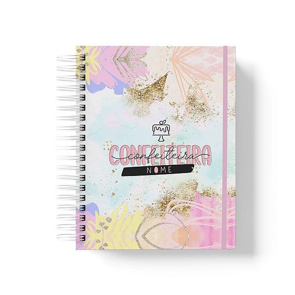 Caderno Personalizado Confeiteira (#02) - A5 15x21cm (PEQUENO) - Com Elástico