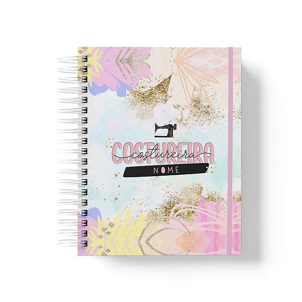Caderno Personalizado Costureira (#02) - A5 15x21cm (PEQUENO) - Com Elástico