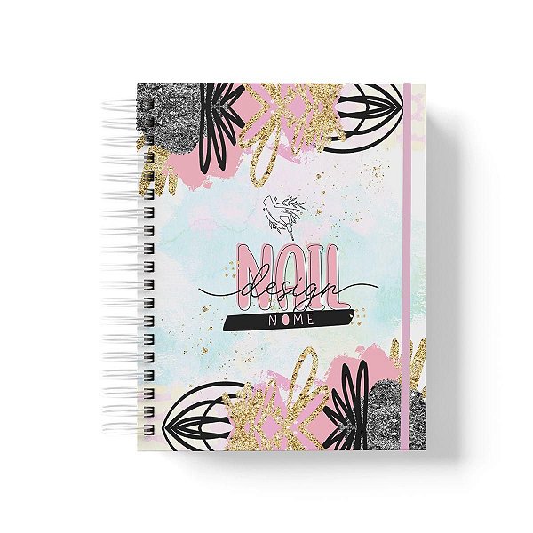 Caderno Personalizado Nail Design (#02) - A5 15x21cm (PEQUENO) - Com Elástico