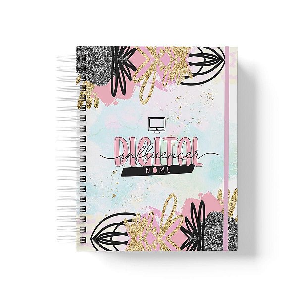 Caderno Personalizado Digital Influencer (#02) - A5 15x21cm (PEQUENO) - Com Elástico