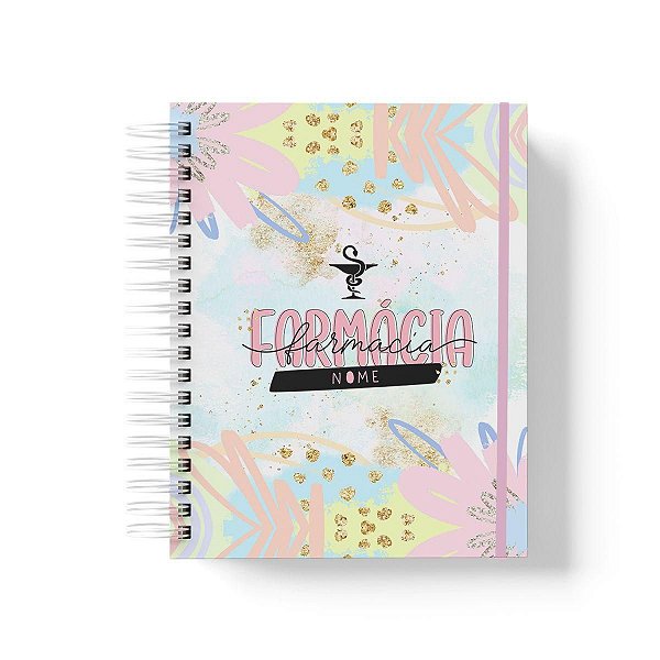 Caderno Personalizado Farmácia (#02) - A5 15x21cm (PEQUENO) - Com Elástico