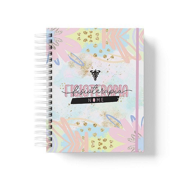 Caderno Personalizado Fisioterapia (#02) - A5 15x21cm (PEQUENO) - Com Elástico