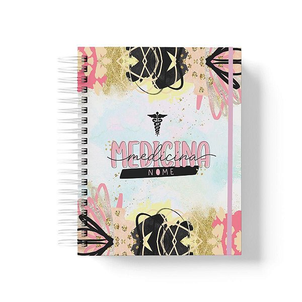 Caderno Personalizado Medicina (#02) - A5 15x21cm (PEQUENO) - Com Elástico