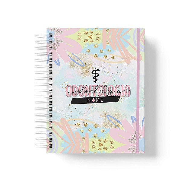 Caderno Personalizado Odontologia (#02) - A5 15x21cm (PEQUENO) - Com Elástico