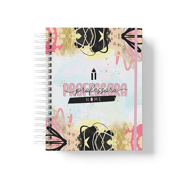 Caderno Personalizado Professora (#02) - A5 15x21cm (PEQUENO) - Com Elástico