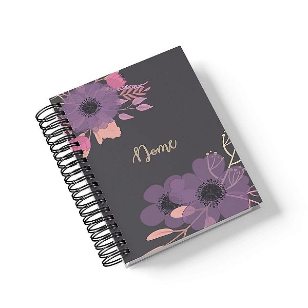 Caderno Personalizado FLORAL (#05) - A5 15x21cm (Pequeno) - Com 100 Folhas