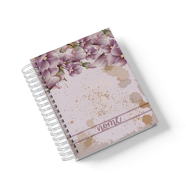 Caderno Personalizado FLORAL (#08) - A5 15x21cm (Pequeno) - Com 100 Folhas