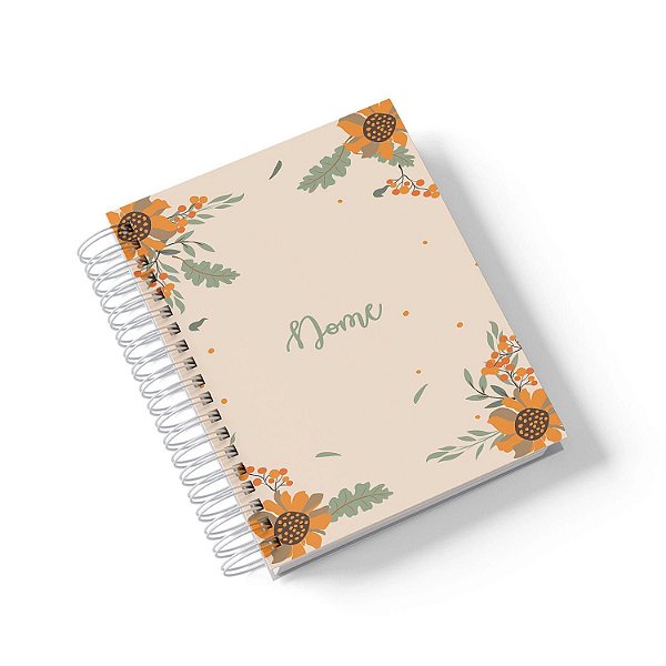 Caderno Personalizado FLORAL (#12) - A5 15x21cm (Pequeno) - Com 100 Folhas